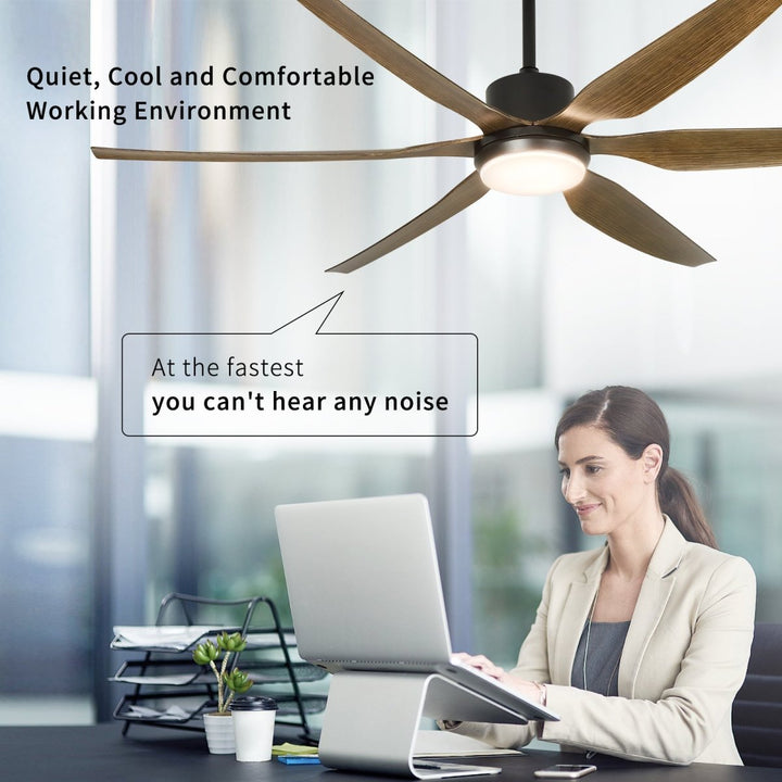 Depuley 66" Ceiling Fans with Lights Remote Control, Indoor Outdoor Black Ceiling Fan with 6 Blades, Dimmable Modern Room Fan for Patio Living Room, Summer House, Office, Reversible Quiet DC Motor - WS-FPZ32-12B 6 | DEPULEY