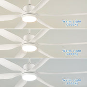 Depuley 66 Inch White Ceiling Fans with Lights Remote Control, 6 Blade Modern Ceiling Fan with Dimmble LED Lights, Indoor and Outdoor for Patio, Living Room, Bedroom, Office, Reversible Quiet DC Motor - WS-FPZ32-12B-WH 4 | DEPULEY