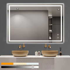 Depuley LED Lighted Vanity Bathroom Mirror, Dimmable Touch Wall Mounted Mirror Lights with Plug, Anti-Fog Waterproof Mirror with Light, Bedroom Frameless Mirror, CRI>90, Vertical & Horizontal, Touch Switch, 3 Light Colours, Warm White/ Cool White/ Neutral - WS-FPM2-36C-Pre-order 3 | DEPULEY