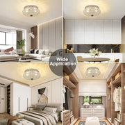 Depuley Modern Crystal Chandelier Flush Mount Ceiling Light Fixture, 2-Light Close to Ceiling Light with Crown Design for Bedroom Kitchen Living Room Foyer Hallway, Chrome Finish - WS-FNC36-40B 10 | DEPULEY