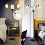 Depuley Modern Reading Floor Lamp, 3-Light with Adjustable Flexible Gooseneck Tree Standing Lamp for Living Room, Bedroom, Study Room, Office -Black Metal White Shades - WSFLL003 8 | DEPULEY