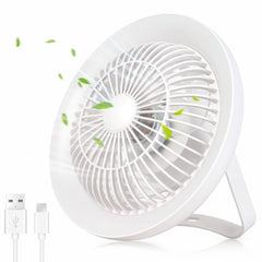 Depuley Portable Desk Fan with LED Light, 8" Small Desk Fan for Hanging or Tabletop Use, 4000mAH Outdoor Small Fan Rechargeable Quiet Camping USB Desk Fan with 3 Speeds - WS-FPZ35-6A-NEW 2 | DEPULEY