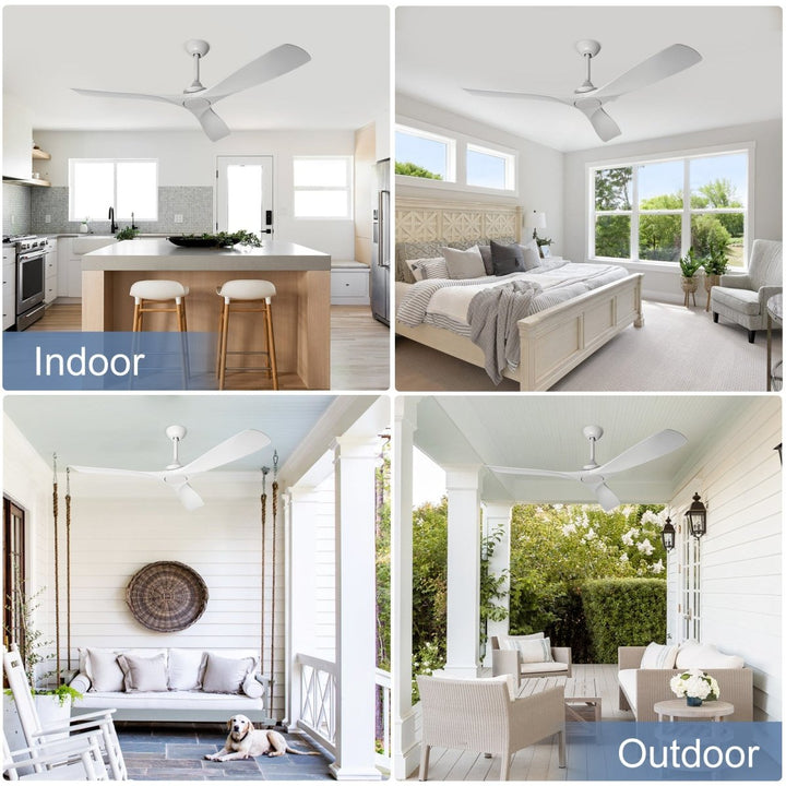 Depuley White Modern Remote Ceiling Fan No Light, Low Profile Ceiling Fans Without Light, 52-Inch Noiseless Reversible DC Motor for Kitchen/Patio/Farmhouse & Covered Outdoor, Timing - WS-FPZ42-18B-WH 9 | DEPULEY