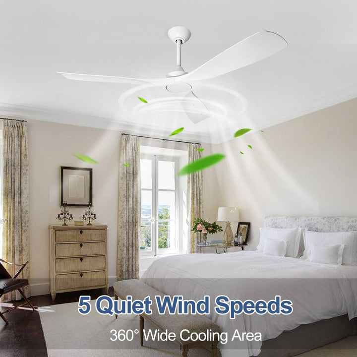 Depuley White Modern Remote Ceiling Fan No Light, Low Profile Ceiling Fans Without Light, 52-Inch Noiseless Reversible DC Motor for Kitchen/Patio/Farmhouse & Covered Outdoor, Timing - WS-FPZ42-18B-WH 8 | DEPULEY