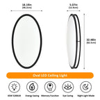 DLLT 65W Dimmable LED Flush Mount Ceiling Light with Remote, 32" Oval Brush Nickel Finish Close to Ceiling Light Fixture for Bedroom/Living Room/Kitchen Lighting, 3CCT Adjustable - WS-FPC39-65C-B 6 | DEPULEY