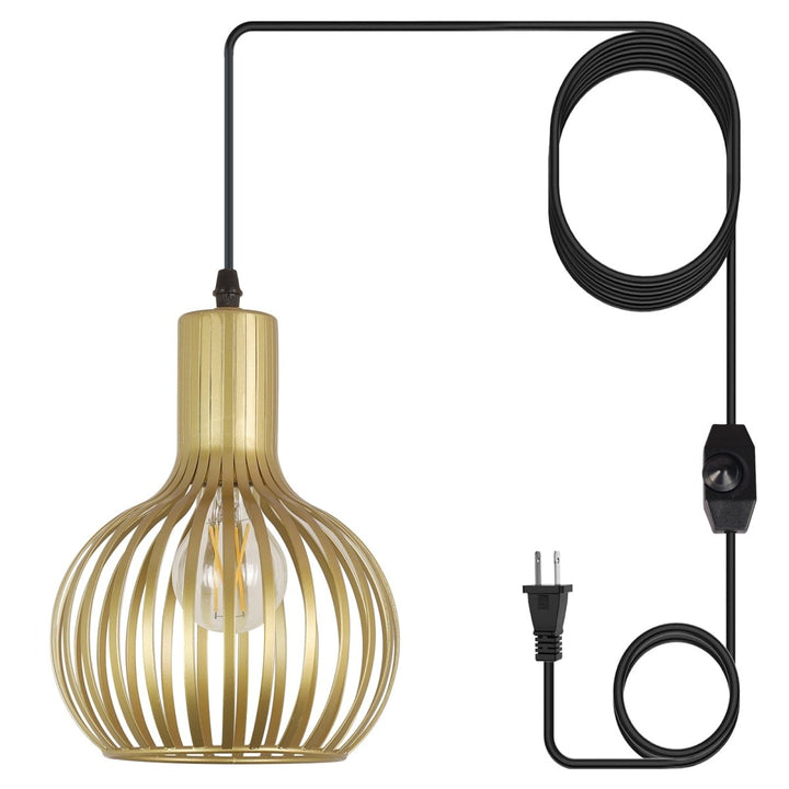 DLLT Golden Brass Hollow-carved Design Pendant Ceiling Lights Fixtures, Classic Pendant Lamp Industrial Metal Hanging Pendant LED Lighting for Kitchen, Bedroom, Dining Room, Hallway, Loft, Restaurant, Bar, Entryway - WS-FND25-60B-DP 3 | DEPULEY