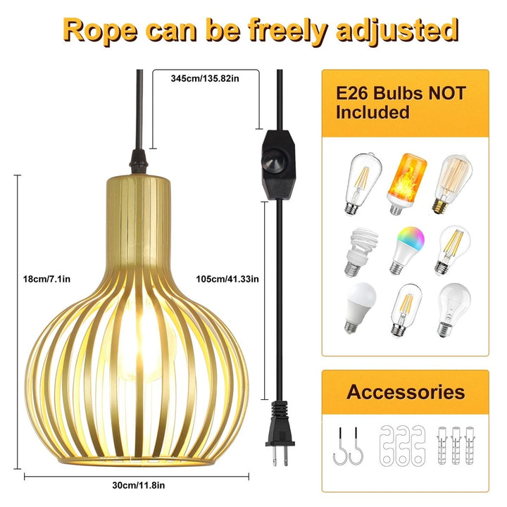 DLLT Golden Brass Hollow-carved Design Pendant Ceiling Lights Fixtures, Classic Pendant Lamp Industrial Metal Hanging Pendant LED Lighting for Kitchen, Bedroom, Dining Room, Hallway, Loft, Restaurant, Bar, Entryway - WS-FND25-60B-DP 4 | DEPULEY