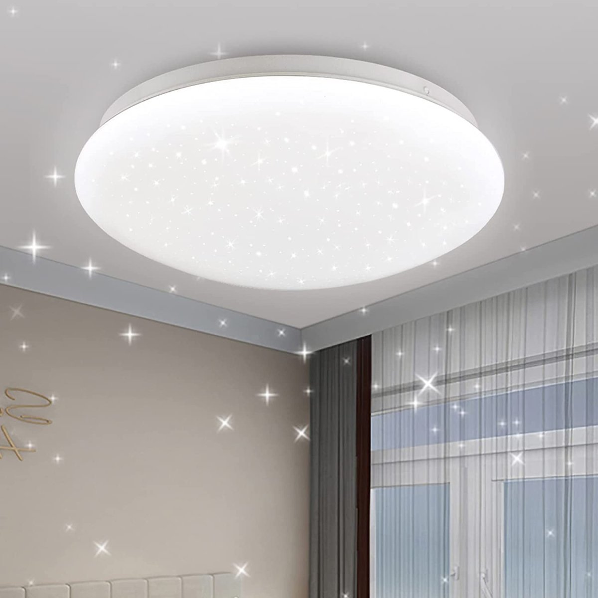 DLLT LED Flush Mount Ceiling Light- 15W Modern Round Ceiling Lamp, Close to Ceiling Lights Fixture 11.4 Inch Daylight 6500K for Bedroom, Kitchen, Hallway, Stairwell, Garage, 1050LM, White - WS-FPC28-15A 1 | DEPULEY