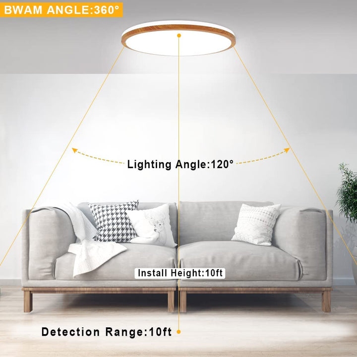 DLLT LED Flush Mount Ceiling Light, 35W Dimmable Round Ceiling Light Fixture with Remote, Close to Ceiling Light Fixtures for Living Room, Bedroom, Dining Room, 3-Light Color Changeable, Timing - WSCL15-35C-M 7 | DEPULEY