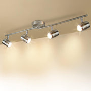 DLLT LED Track Light, Complete Track Lighting Kits, Flush Mount Ceiling Spot Lights for Kitchen, Dining Room, Bedroom, Hallway, 4 Lights-Warm Light, GU10 Lamp Base (Bulbs Included) - WSSD01-12B 1 | DEPULEY