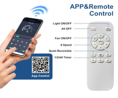 Replacement | Remote Control Set for Depuley 52 / 60 / 72 inch Celing Fan with Light or no Light, Indoor Outdoor Fan with Remote APP Control, 3/8 Blades, DC Motor Reversible 6 Speed Timer | Model: WS - FPZ180 181 182 - WS - FPZ180~182 - Remote - Set 2 | DEPULEY