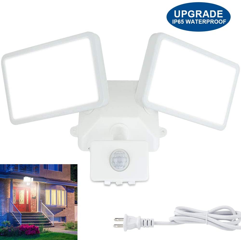 20W LED Motion Sensor Outdoor Light, 2 Adjustable Heads - WSMSL01-20A-W 6 | Depuley