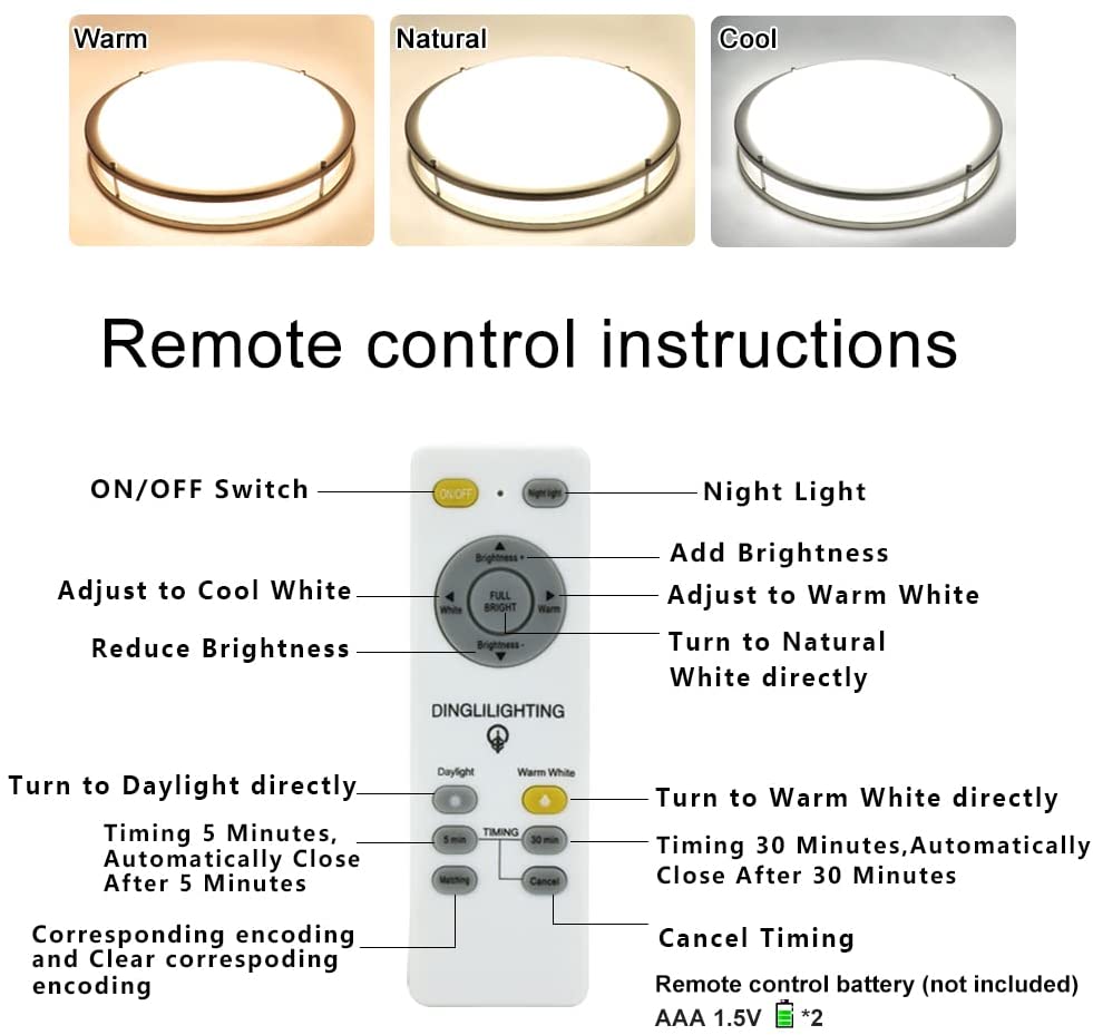Led ceiling light remote sales