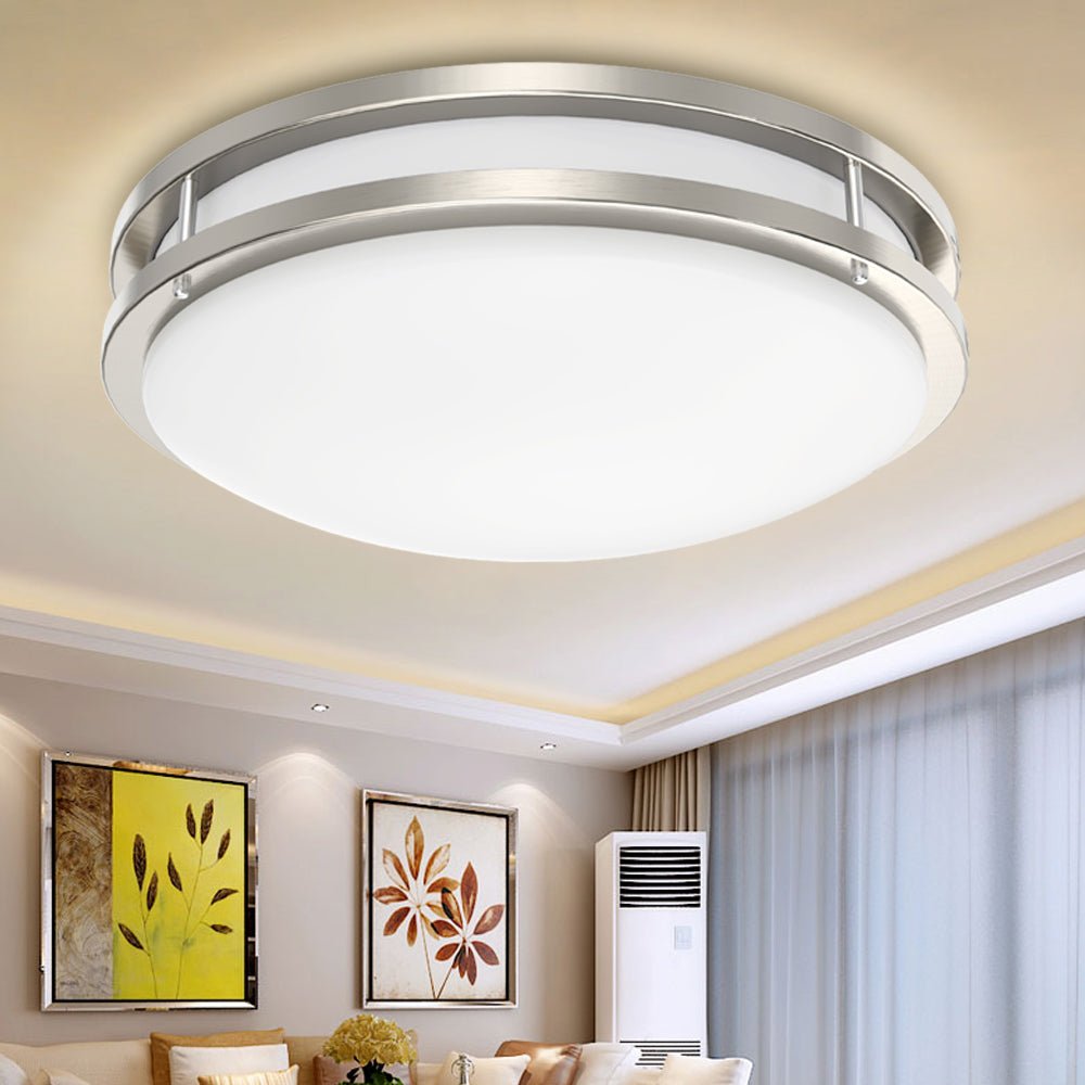 Depuley 48W Dimmable Flush Mount LED Ceiling Light Fixture, 17.6" Round Close to Ceiling Lights with Remote Control, Modern Ceiling Lighting for Bedroom/Kitchen/Living Room/Dining Room, 3000K/4000K/6000K - WS-FPC11-48C 2 | Depuley