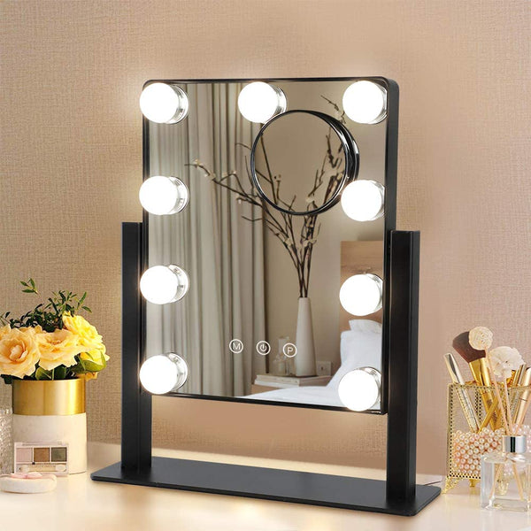 LED Vanity Lights for Mirror, Vanity Lights Stick on with 10 Dimmable  Bulbs, 3000K 4000K 6500K & 10 Level Brightness Adjustable, USB Cable,  Hollywood