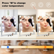 Depuley 18 x 17 In Hollywood Vanity Mirror Lighted Makeup Mirror, Personal Makeup Mirrors with 12pc Dimmable LED Bulbs, Cosmetic Mirrors for 3 Color Lighting, 10X Magnification Mirror, 360° Swivel, Touch Control, 47 x 44 cm - WS-MPM5-10B 10 | Depuley