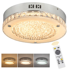 Depuley 18W LED Crystal Ceiling Light with Remote, 11-Inch Modern Dimmable Close to Ceiling Lights Fixtures, 1440LM 3 Color Changeable - WSCL40-B18C 2 | Depuley