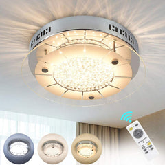 Depuley 18W Crystal LED Flush Mount Ceiling Light Fixture, 11-Inch Modern Dimmable Ceiling Light with Remote, Crystal Light Fixtures for Kitchen, Bedroom, Bathroom, Hallway, Timing, 3000K-6000K, 1440LM 3 CCT - WSCL40-A18C 1 | Depuley