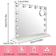 Depuley 20 x 16 In Makeup Vanity Mirror Light, Professional Plug in Light-up Mirror, Hollywood Lighted Vanity Mirror, 3 Color Dimmable Modes with Removable Magnification for Table Beauty Mirror 50 x 40 cm - WS-MPM7-10U 4 | Depuley
