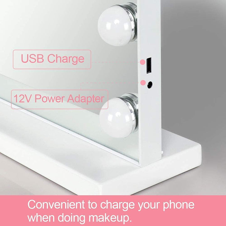 Depuley 20 x 16 In Makeup Vanity Mirror Light, Professional Plug in Light-up Mirror, Hollywood Lighted Vanity Mirror, 3 Color Dimmable Modes with Removable Magnification for Table Beauty Mirror 50 x 40 cm - WS-MPM7-10U 5 | Depuley