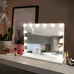 Depuley 20 x 16 In Makeup Vanity Mirror Light, Professional Plug in Light-up Mirror, Hollywood Lighted Vanity Mirror, 3 Color Dimmable Modes with Removable Magnification for Table Beauty Mirror 50 x 40 cm - WS-MPM7-10U 3 | Depuley