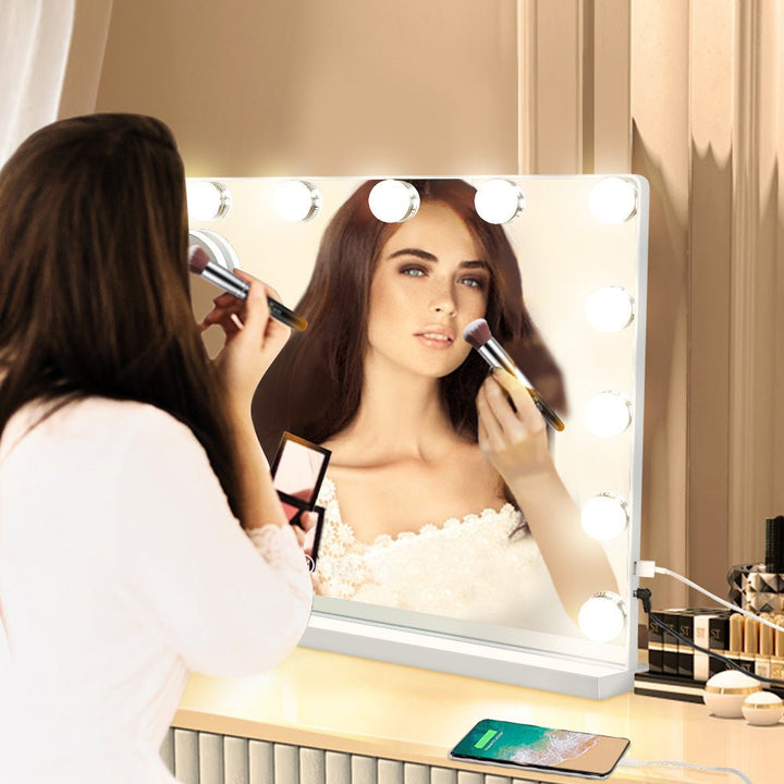 Depuley 20 x 16 In Makeup Vanity Mirror Light, Professional Plug in Light-up Mirror, Hollywood Lighted Vanity Mirror, 3 Color Dimmable Modes with Removable Magnification for Table Beauty Mirror 50 x 40 cm - WS-MPM7-10U 15 | Depuley