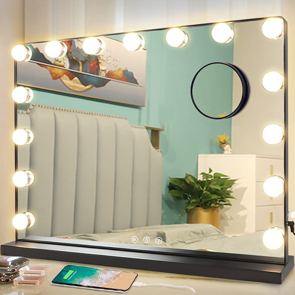 Hollywood standing mirror with lights sales