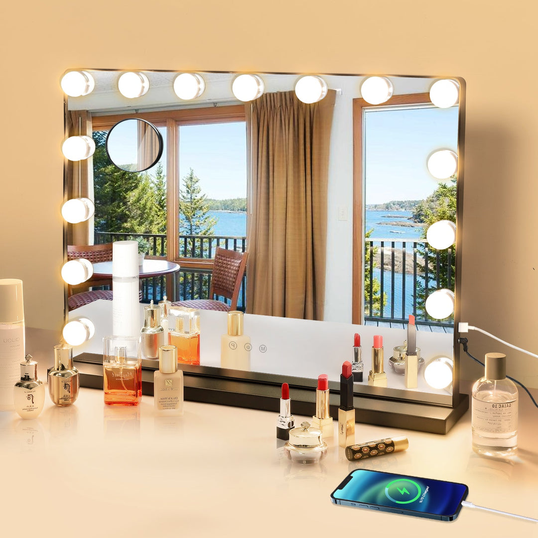 Vanity Lights for Mirror, 16 LED Bulbs Hollywood Makeup Lights, 3 Color  Modes, Dimmable Brightness, Plug in, Stick up, for Dressing Table Bathroom