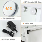 Depuley 23 x 18 In Vanity Mirror with Lights, Hollywood Large Lighted Makeup Mirror with Smart Touch Control Screen & USB-Powered 15 Dimmable LED Lights for Dressing Room, Bedroom, Tabletop, White, 58 x 44 cm - WS-MPM9-12U 4 | Depuley