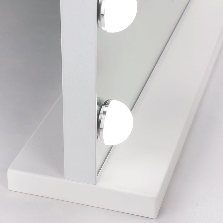 Depuley 23 x 18 In Vanity Mirror with Lights, Hollywood Large Lighted Makeup Mirror with Smart Touch Control Screen & USB-Powered 15 Dimmable LED Lights for Dressing Room, Bedroom, Tabletop, White, 58 x 44 cm - WS-MPM9-12U 12 | Depuley