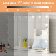 Depuley 23 x 18 In Vanity Mirror with Lights, Hollywood Large Lighted Makeup Mirror with Smart Touch Control Screen & USB-Powered 15 Dimmable LED Lights for Dressing Room, Bedroom, Tabletop, White, 58 x 44 cm - WS-MPM9-12U 5 | Depuley