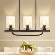 Depuley 3- Light Rustic Pendant Light Fixture, 24" Ceiling Hanging Light with Glass Shade, Adjustable Farmhouse Black Chandelier Lighting - WS-FND75-60B 2 | Depuley