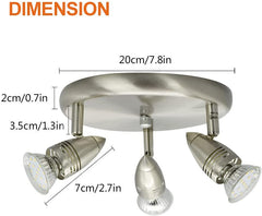 Depuley 3-Light Multi-Directional Ceiling Track Lighting, LED Ceiling Spot Lights with GU10 Bulbs, Warm White Nickel Steel - WSGDD05-9B 3 | Depuley