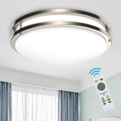 DLLT 30W Modern Dimmable LED Ceiling Light with Remote - 13.31 Inch Round Close to Ceiling Lights, 3000K-6000K 3 Light Color Changeable - WSCL08-30C 1 | Depuley