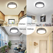 DLLT 35W Dimmable LED Ceiling Light with Remote and Round Large Design with Drawing, Flush Mount Fashion Black Ceiling Lamp for Bedroom Kitchen Dining Room Office Hall Children's Room, Timing, 3000K - 6000K, 3 Color Changeable - WSCL38-35C-B 6 | Depuley