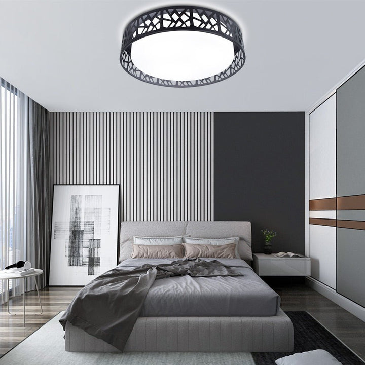 DLLT 35W Dimmable LED Ceiling Light with Remote and Round Large Design with Drawing, Flush Mount Fashion Black Ceiling Lamp for Bedroom Kitchen Dining Room Office Hall Children's Room, Timing, 3000K - 6000K, 3 Color Changeable - WSCL38-35C-B 14 | Depuley