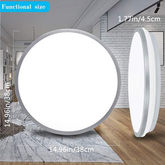 Depuley 35W Modern Dimmable LED Flush Mount Ceiling Light Fixture with Remote 15-Inch Round Close to Ceiling Lights for Living Room, Bedroom, Dining Room Lighting, Timing, 3-Color Changeable - WSCL15-35C-S 7 | Depuley