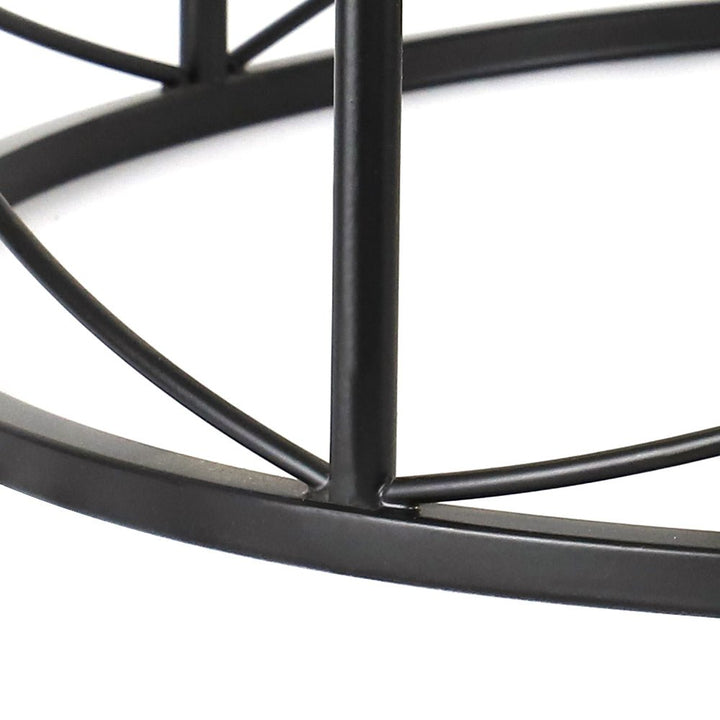 DLLT 4-Light Black Round Pendant Lighting, 18'' Industrial Metal Drum Cage Chandelier, Farmhouse Hanging Light Fixture for Dining Room, Kitchen, Living Room, Bedroom, Hallway - WS-FND63-60B 13 | Depuley