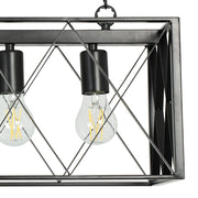 Depuley 4-Light Farmhouse Kitchen Island Pendant Lighting, Industrial Black Chandelier Light Fixture Ceiling Hanging with Metal Frame for Dining Room Living Room Restaurant (E26 Bulbs Included) - WS-FND54-60B 7 | Depuley