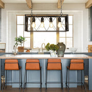 Depuley 4-Light Farmhouse Kitchen Island Pendant Lighting, Industrial Black Chandelier Light Fixture Ceiling Hanging with Metal Frame for Dining Room Living Room Restaurant (E26 Bulbs Included) - WS-FND54-60B 14 | Depuley