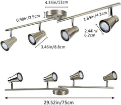 Depuley 4-Light Led Track Lighting Kit, Flush Mount Spotlight Ceiling, Brushed Nickel, GU10 Bulbs Included - WSSD02-12B 2 | Depuley
