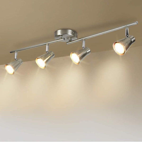 VANoopee 4-Pack Gold LED Track Lighting Heads – H Type, 5-Color Dimmable, 2000K-6000K, 10W 800lm, CRI90+