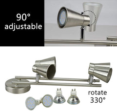 Depuley 4-Light Led Track Lighting Kit, Flush Mount Spotlight Ceiling, Brushed Nickel, GU10 Bulbs Included - WSSD02-12B 3 | Depuley
