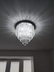 Depuley 4-Lights Mini Crystal Chandelier, Modern Crystal Flush Mount Ceiling Light, H 12.2'' x W 11.8'' Crystal Chandelier Lighting Fixture for Bedroom, Hallway, Kitchen, Living Room, Bar, 300mm - WSCCL01-300 17 | Depuley
