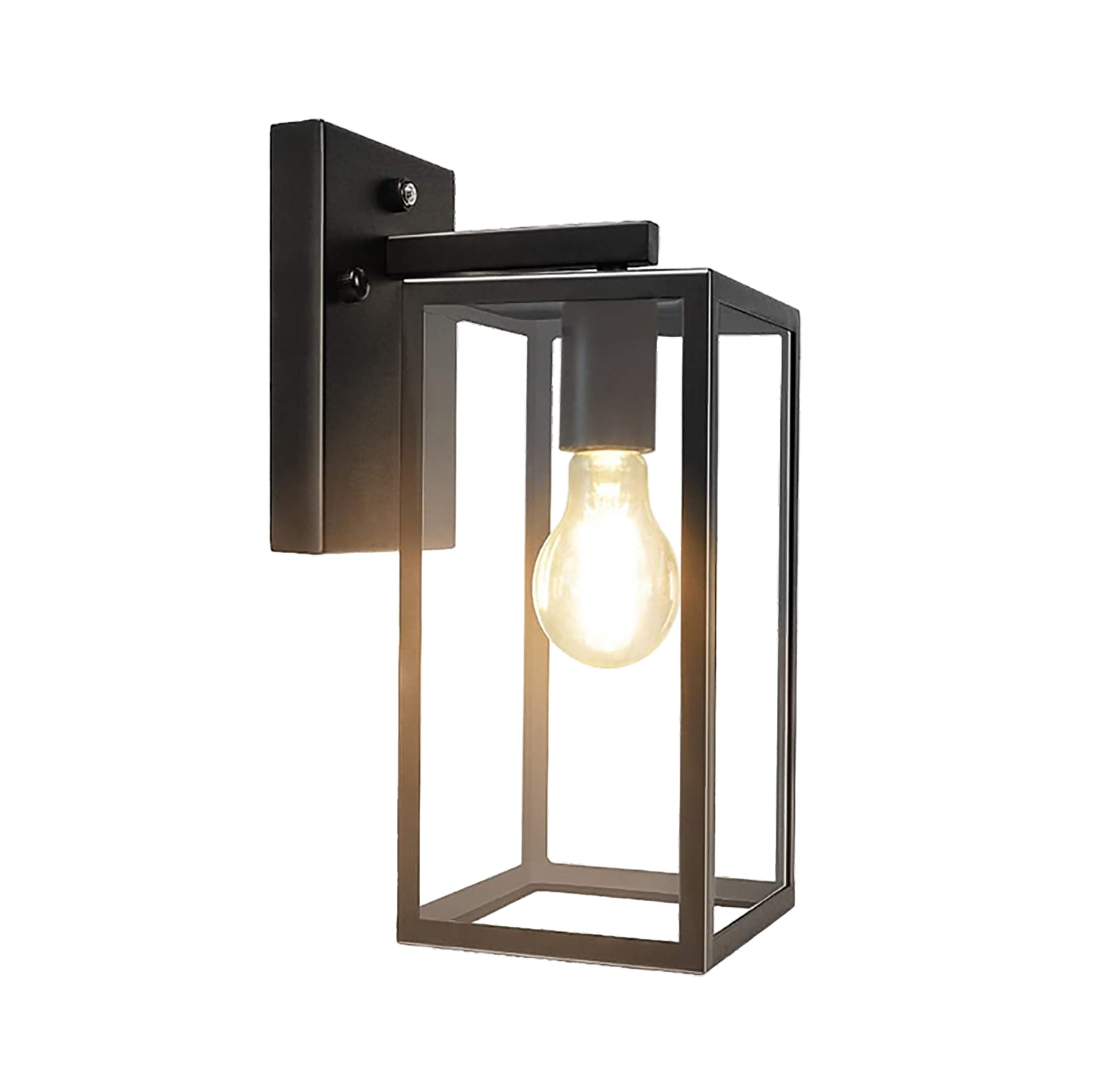 DLLT 40W Outdoor Indoor Wall Sconce, Dusk to Dawn Auto Sensor Wall Lamp, Outdoor Light Fixtures Wall Mount Anti-Rust Matte Black Wall Lantern with Clear Glass Shade for Garage Doorway Entryway - WSWL006-B 1 | Depuley