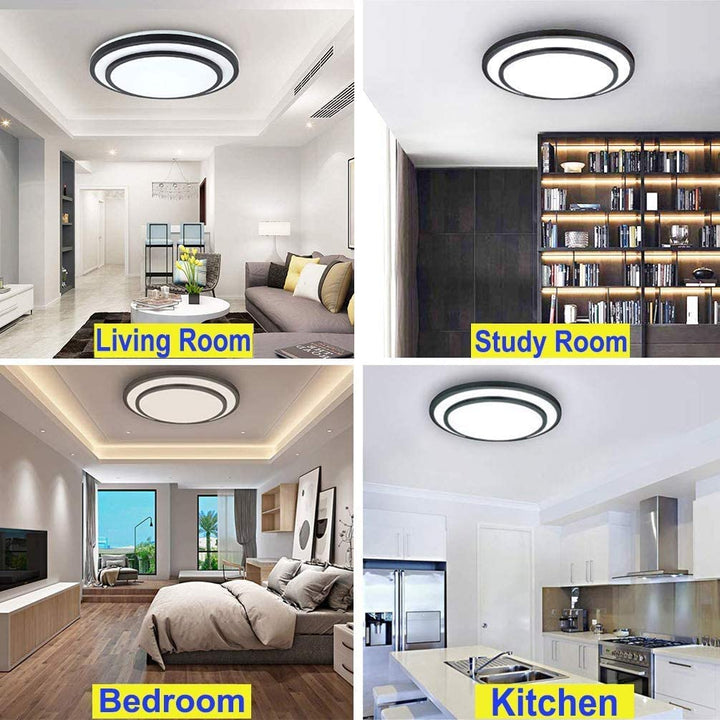 Depuley 48W Dimmable LED Ceiling Light Fixture Flush Surface Mount, 20 Inch Round Remote Control Lighting, 3 Light Color Changeable for Dining Room, Living Room, Bedroom, Office, Hotel - WSCL04-48C-S 8 | Depuley