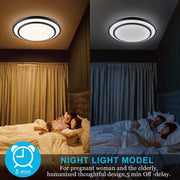 Depuley 48W Dimmable LED Ceiling Light Fixture Flush Surface Mount, 20 Inch Round Remote Control Lighting, 3 Light Color Changeable for Dining Room, Living Room, Bedroom, Office, Hotel - WSCL04-48C-S 12 | Depuley