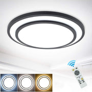 Depuley 48W Dimmable LED Ceiling Light Fixture Flush Surface Mount, 20 Inch Round Remote Control Lighting, 3 Light Color Changeable for Dining Room, Living Room, Bedroom, Office, Hotel - WSCL04-48C-B 2 | Depuley