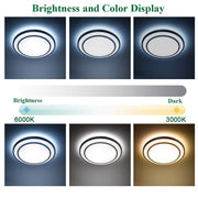 Depuley 48W Dimmable LED Ceiling Light Fixture Flush Surface Mount, 20 Inch Round Remote Control Lighting, 3 Light Color Changeable for Dining Room, Living Room, Bedroom, Office, Hotel - WSCL04-48C-S 15 | Depuley