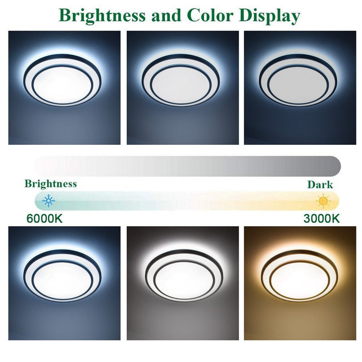 Depuley 48W Dimmable LED Ceiling Light Fixture Flush Surface Mount, 20 Inch Round Remote Control Lighting, 3 Light Color Changeable for Dining Room, Living Room, Bedroom, Office, Hotel - WSCL04-48C-S 15 | Depuley